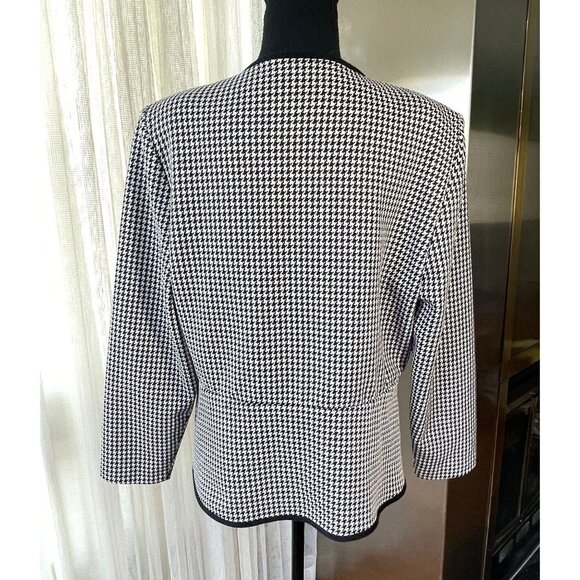 Vintage 80s blazer, black & white houndstooth jacket, D'Allaird's, 10/12 (M/L) - Picture 6 of 10